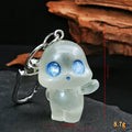 Glow-in-the-Dark Blue-Eyed Alien Figure Keychains in Ten Poses view 8