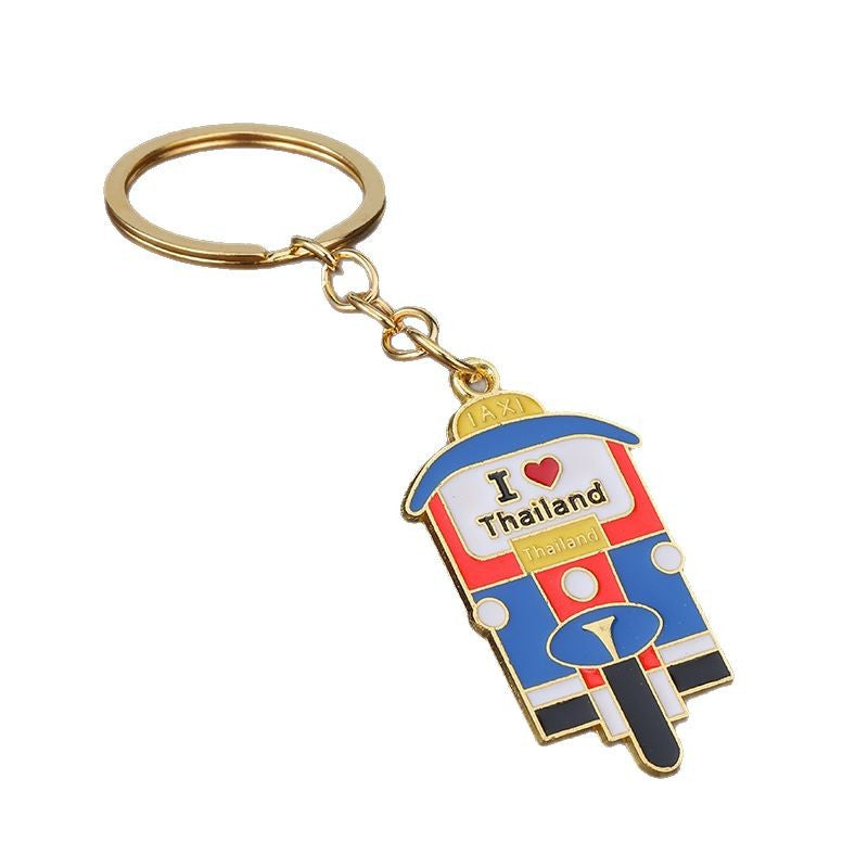Thai Tuk Tuk Zinc Alloy Keychain Bag Charm Gift Accessory