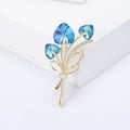 Faceted Crystal Bouquet Brooch in Three Blue Purple Styles view 8