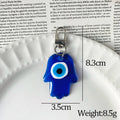 Blue Resin Evil Eye Charm Keychains Heart Round Hand view 3