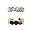 Gold Tone Crystal Geometric Ear Cuff Clip Earrings view 5