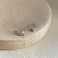 Pave Zircon Metal Huggie Hoop Cuff Earrings Six Style Mix view 4