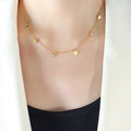 Heart Discs And Clear Zircon Station Charm Necklace Chain view 7