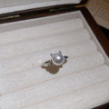 Silver Pearl Zircon Open Rings Three Designs Adjustable view 7