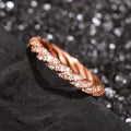 Slim Braided Pave Band In Gold, Silver, And Rose Tones view 8