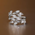 Clear Crystal Branch Leaf Wrap Ring Polished Jewelry Accessory view 6