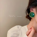 Ten Style Green Geometric Resin Statement Earrings view 4