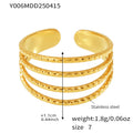 Gold Openwork Geometric Open Rings Nine Style Stack Set view 6