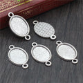 Oval Double-Loop Bezel Connectors in Five Metal Finishes view 2