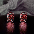 Oval Faceted Solitaire Stud Earrings In Ten Stone Colors view 12