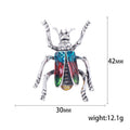 Silver Tone Crystal Beetle Brooch With Colorful Enamel Wings view 5