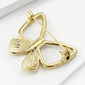 Shell Effect Butterfly Brooch With Clear Crystal Lower Wings view 3