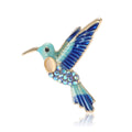 Gold Tone Enamel Rhinestone Hummingbird Brooch Two Colors view 5