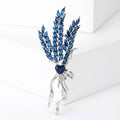Crystal Wheat Stalk Brooch Heart Base Purple Blue Colors view 7