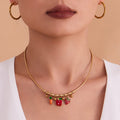 Snake Chain Charm Choker Necklaces Enamel Fruit And Heart view 3