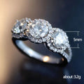 Silver Tone Five Round Clear Stone Anniversary Ring view 5