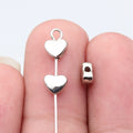 Tiny Smooth Heart Spacer Beads in Detailed Metal Finishes for Jewelry Making view 7