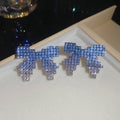 Crystal Bow Statement Stud Earrings in Five Colors view 8