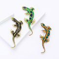 Jeweled Lizard Brooch in Green Blue and Gray Colorways view 2