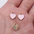 Gold Tone Enamel Heart Charms in Seven Solid Colors view 9