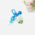 Flower Keychain With Acrylic Chain Bell And Translucent Resin Blossom Charm view 2