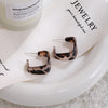 Leopard Square Hoops