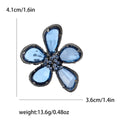 Five Petal Teardrop Crystal Flower Brooch in Five Colors view 10