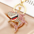 Open Mouth Jeweled Shark Keychains in Three Pictured Colors view 3