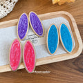 Colorful Oval Statement Stud Earrings Fashion Jewelry view 2