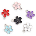 Enamel-Look Gold Silver Flower Alloy Charms in 12 Styles view 3