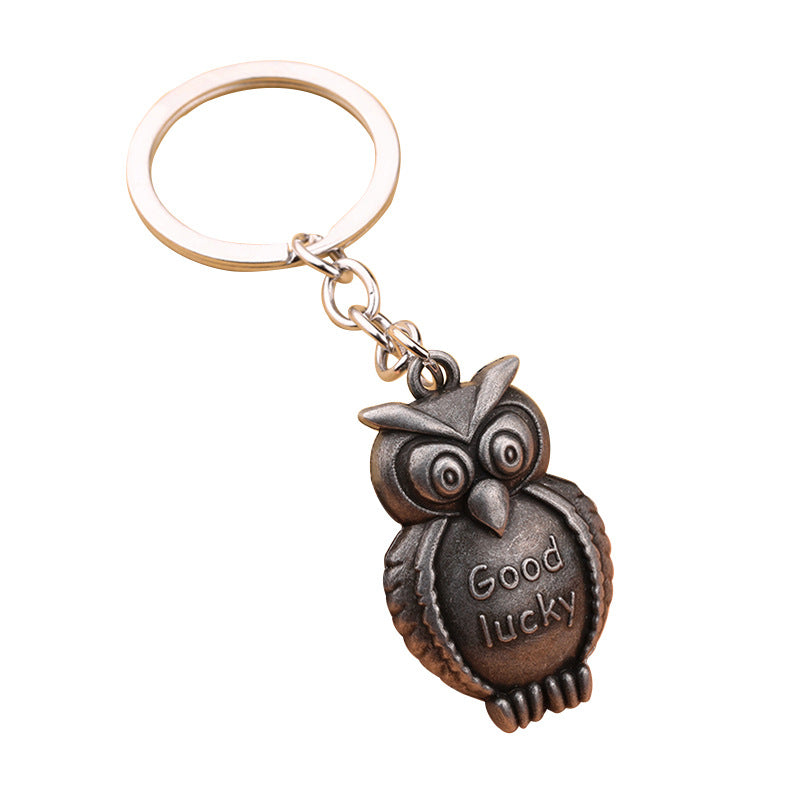 Creative Owl Alloy Keychain Bag Charm Pendant for Men