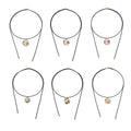 Black Cord Round Enamel Floral Pendant Necklace Styles view 5