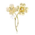 Flower Pearl Look Metal Brooch Pin 4.9 x 3.9 cm for Jackets and Lapels view 1