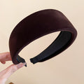 Wide Padded Velvet Headbands Yellow Coffee Blue 3 Colors view 7