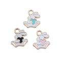 Enamel Bunny Charms with Heart Details in 3 Finishes for Jewelry Making view 5