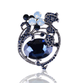 Jeweled Tulip Brooch With Oversized Faceted Center view 1
