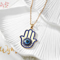 Blue Evil Eye Hamsa Keychains and Pendant Necklaces in Gold or Silver Tone view 6