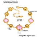 Gold Bead Cushion Czech Glass Stone Bracelet Colors view 8