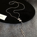 Crystal S Pendant Lariat Necklace with Distinctive Textured Details view 6