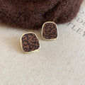 Leopard Round and Square Stud Earrings Fashion Jewelry view 7