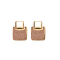 Square Glitter Drop Stud Earrings in Gold and Silver Tone view 5