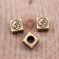Om Symbol Square Large Hole Beads in 3 Metal Finishes for Jewelry Making view 4