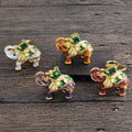 Enamel Elephant Keychain Rhinestone Metal Animal Bag Charm view 2