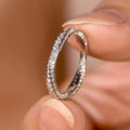 Three-Sided Clear Stone Eternity Band In Silver Tone view 1