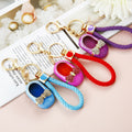 Jeweled Bow Shoe Keychains with Plain and Braided Strap Options view 2