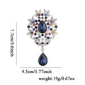 Flower Crystal Two Designs Metal Brooch Pin 7.7 x 4.5 cm view 2
