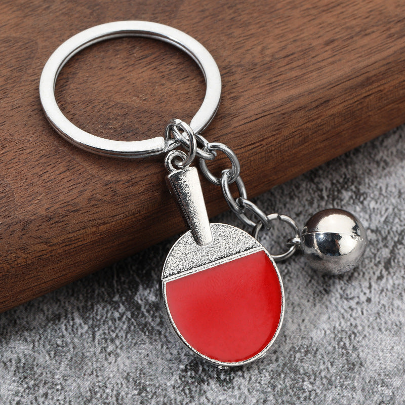 Table Tennis Paddle Metal Keychain Gift for Sports Fans