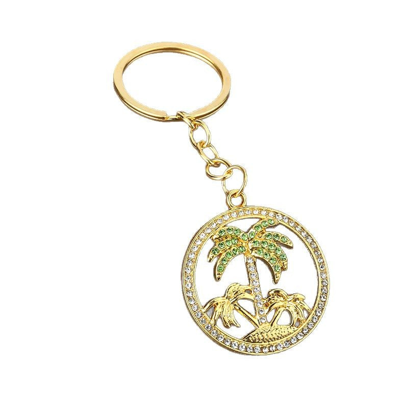 Creative Coconut Palm Zinc Alloy Keychain Pendant Gift Accessory