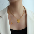 Smile Disc Paperclip Chain Love Tassel Necklace Gold Or Steel view 4