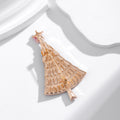 Christmas Tree Crystal Two Designs Metal Brooch Pin view 3